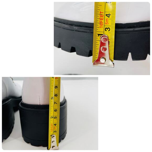 Skechers Weekend Best White Memory Form Lace Up Side Zip Combat Lug Boots 7.5 - Picture 12 of 12